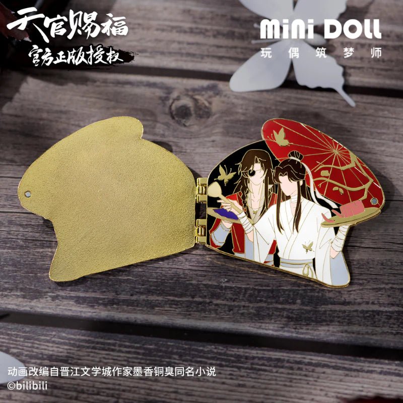 Minidoll Tgcf Anime Merch Xie Lian, Hua Cheng Flip Metal Badge Chui Jin Zhuan Yu Series - Heartbeat Anime House