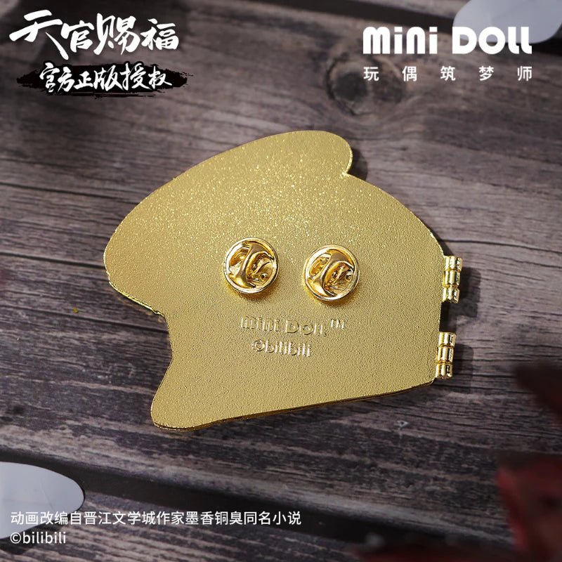 Minidoll Tgcf Anime Merch Xie Lian, Hua Cheng Flip Metal Badge Chui Jin Zhuan Yu Series - Heartbeat Anime House