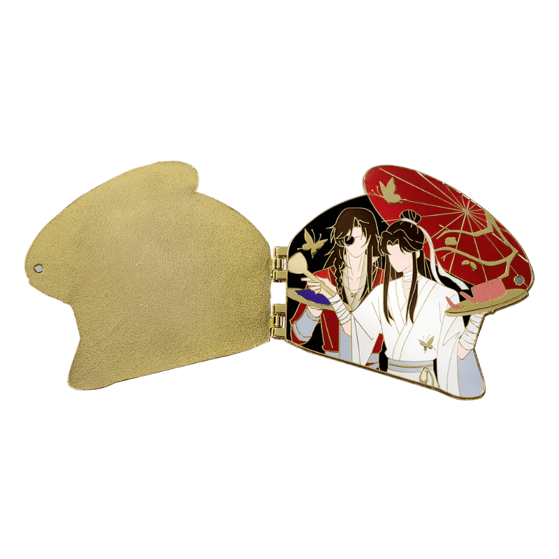 Minidoll Tgcf Anime Merch Xie Lian, Hua Cheng Flip Metal Badge Chui Jin Zhuan Yu Series - Heartbeat Anime House