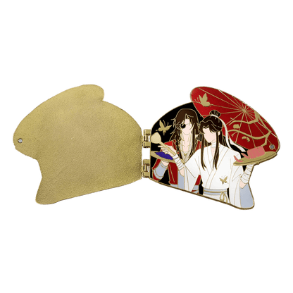 Minidoll Tgcf Anime Merch Xie Lian, Hua Cheng Flip Metal Badge Chui Jin Zhuan Yu Series - Heartbeat Anime House