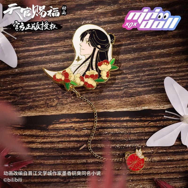 Minidoll Tgcf Anime Merch Xie Lian, San Lang Magatama Small Pendant Metal Badge - Heartbeat Anime House