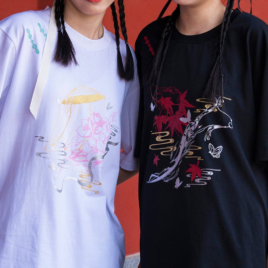 TGCF Official Anime Merch T-shirt Xie Lian, Hua Cheng Die Ying Pian Xian Series - Heartbeat Anime House